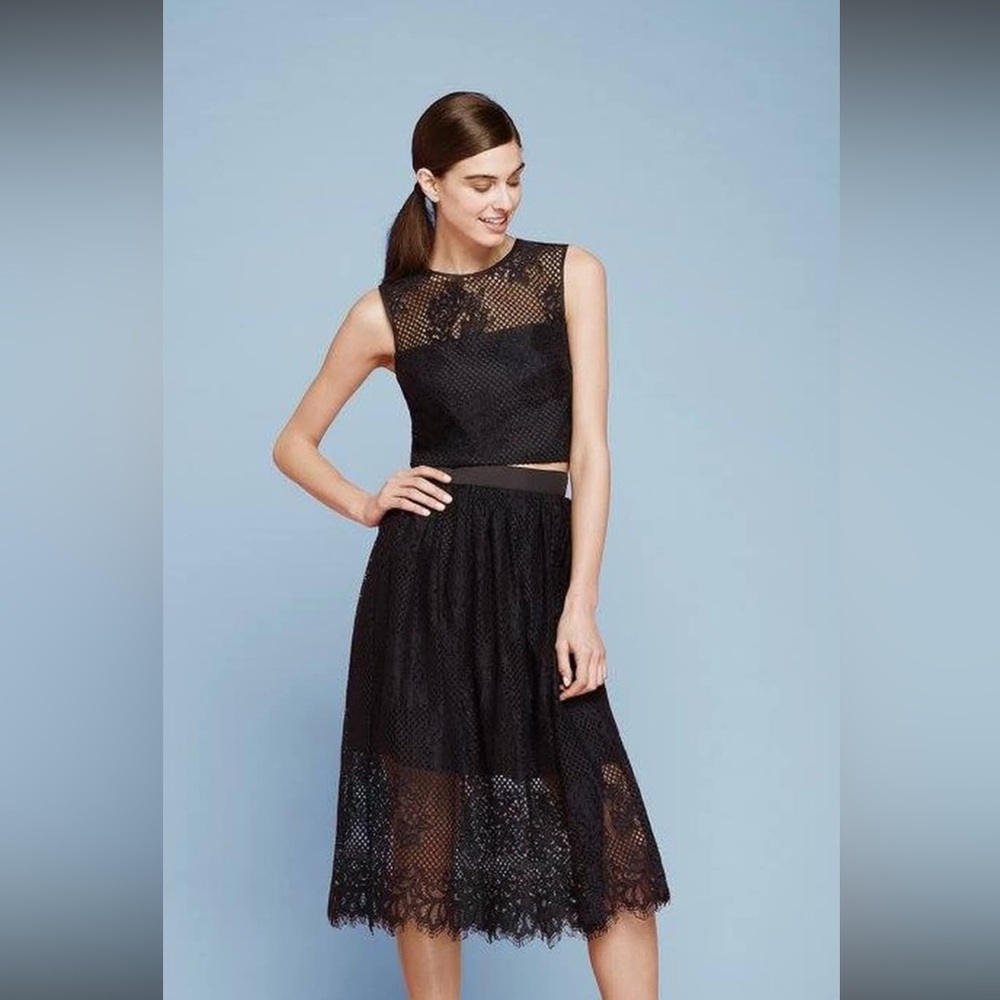 Cynthia Rowley Black Lace Skirt Set